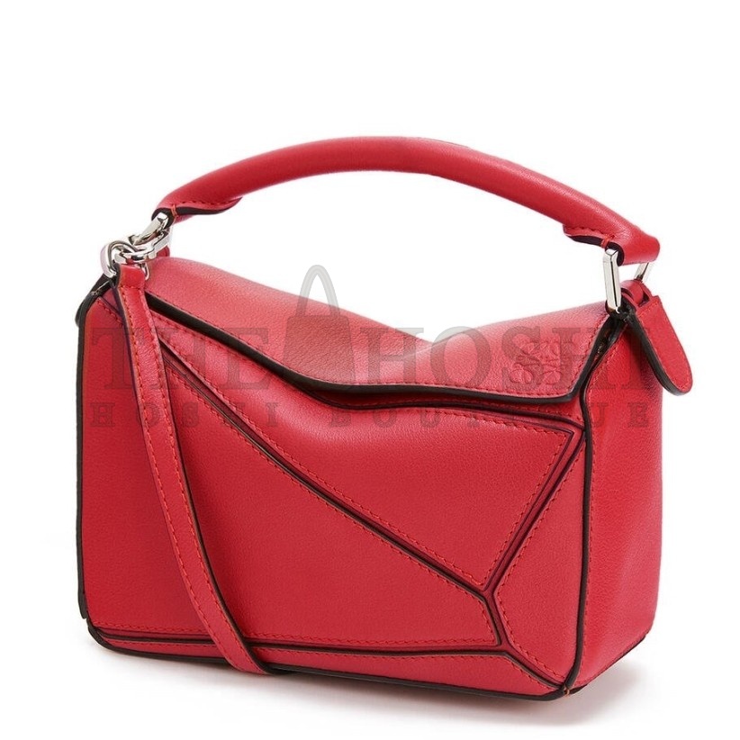 L0ew* Mini Puzzle Bag In Red Calfskin Leather Master Quality