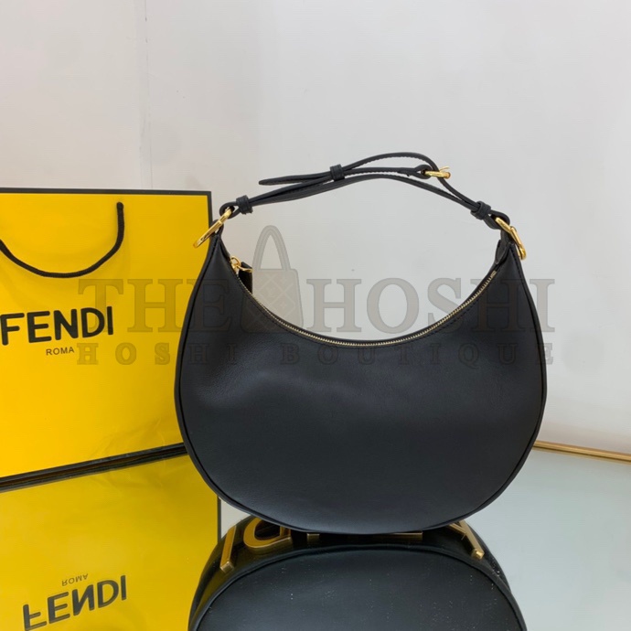 F**di Women F**digraphy Small Black Leather Bag-Black  size:24.5 cm Master Quality
