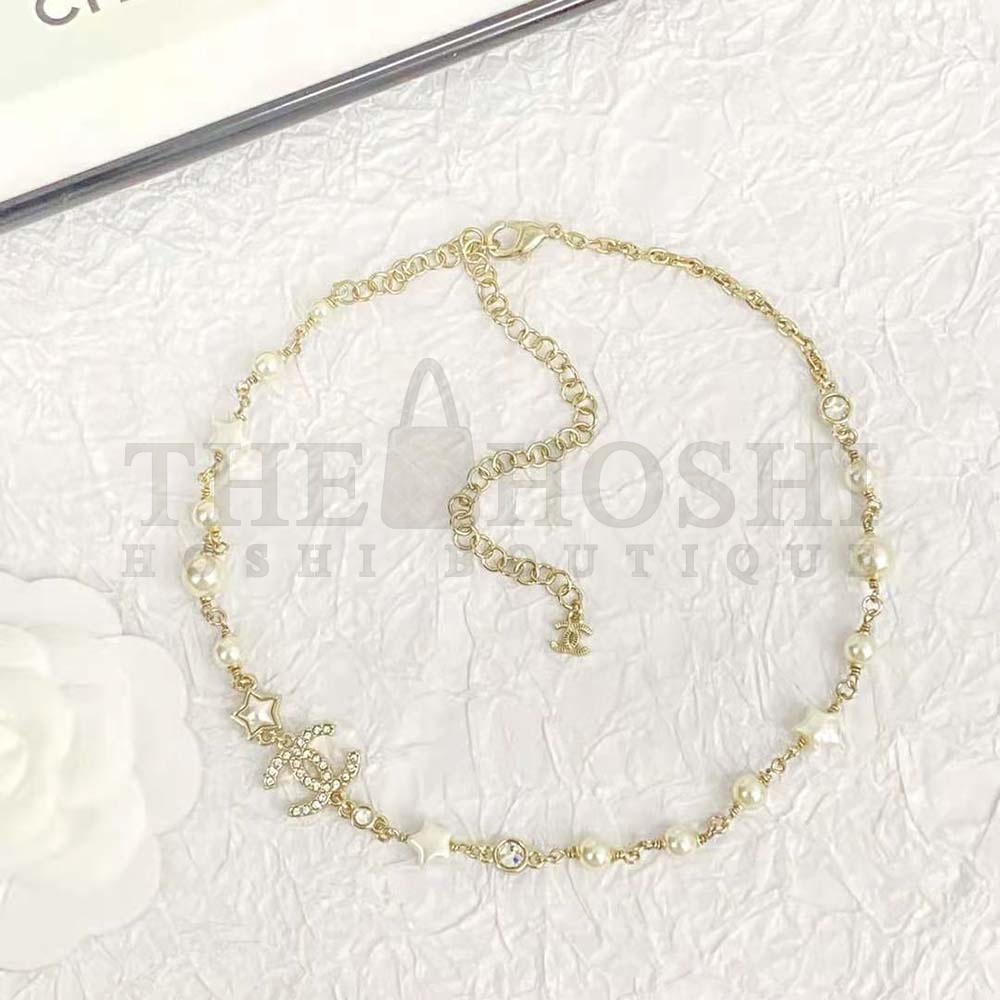 Ch**el Women Necklace in Metal Resin Glass Pearls and Strass Master Quality