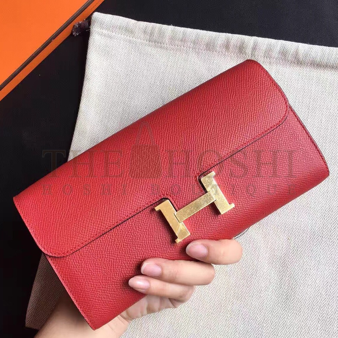 H**me5 Red Epsom Constance Long Wallet Master Quality