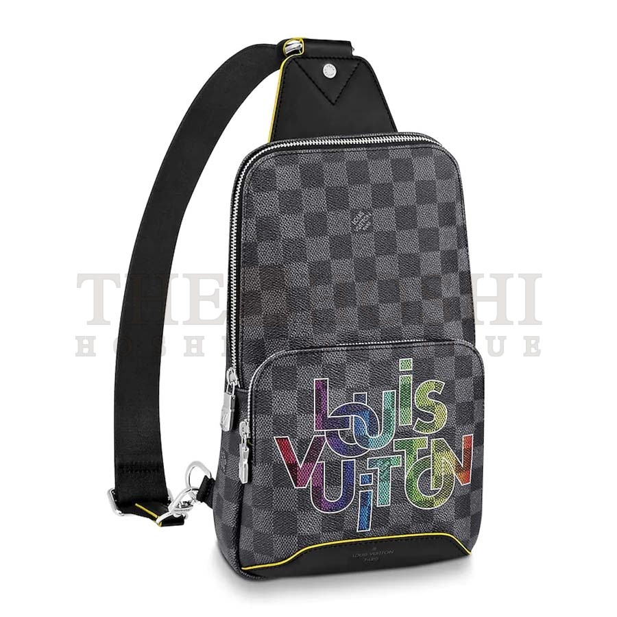L0vis Vvtt0n LV Men Avenue Sling Bag in Damier Graphite Canvas-Grey Master Quality