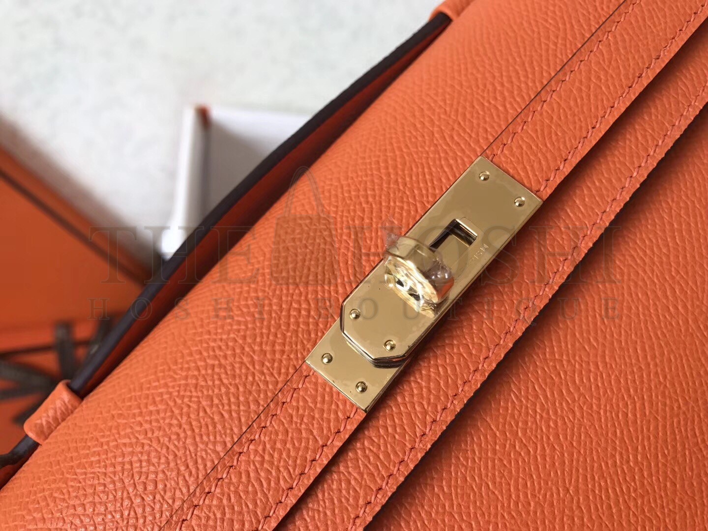H**me5 Orange Epsom Kelly Cut Handmade Bag Master Quality