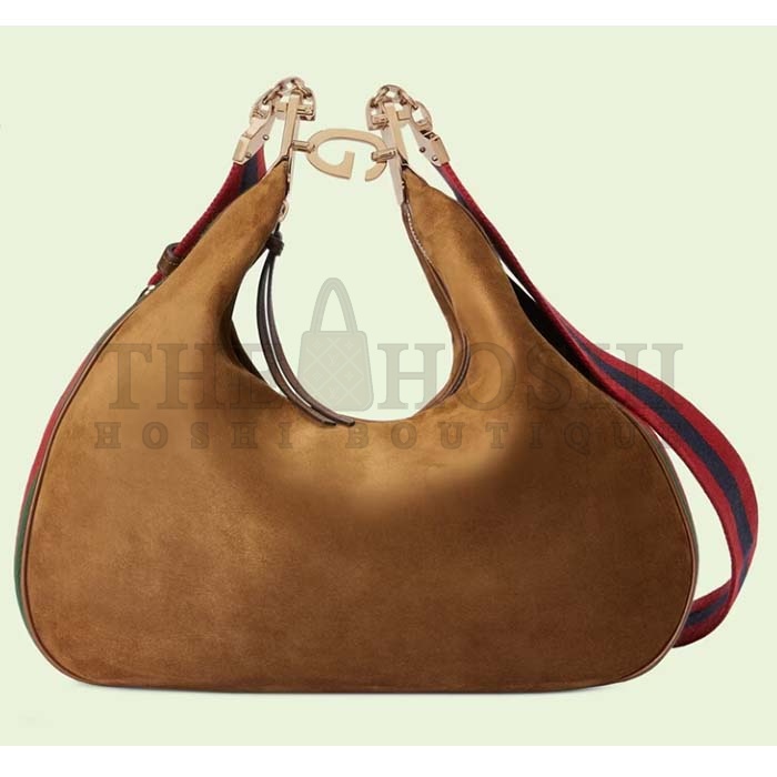 Gvc*1 Women Attache Large Shoulder Bag Dark Brown Suede Master Quality