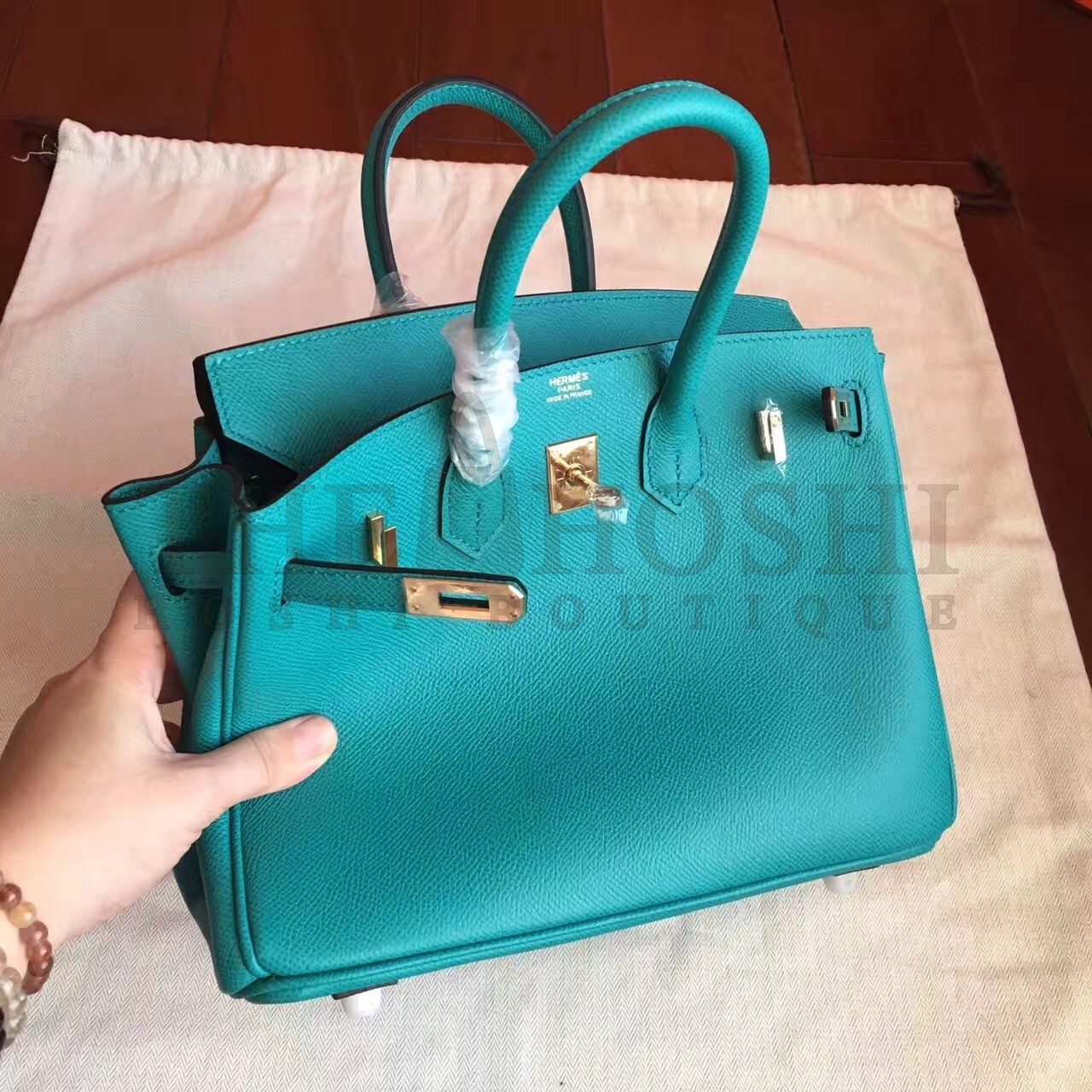 H**me5 Malachite Birkin 25cm Epsom Handmade Bag Master Quality