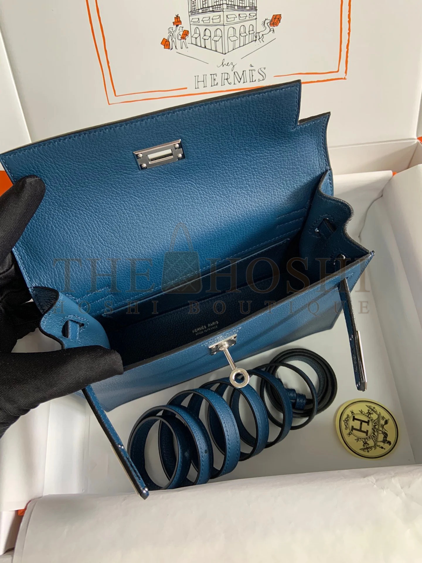 H**me5 Kelly Danse II Handmade Bag In Deep Blue Evercolor Calfskin Master Quality