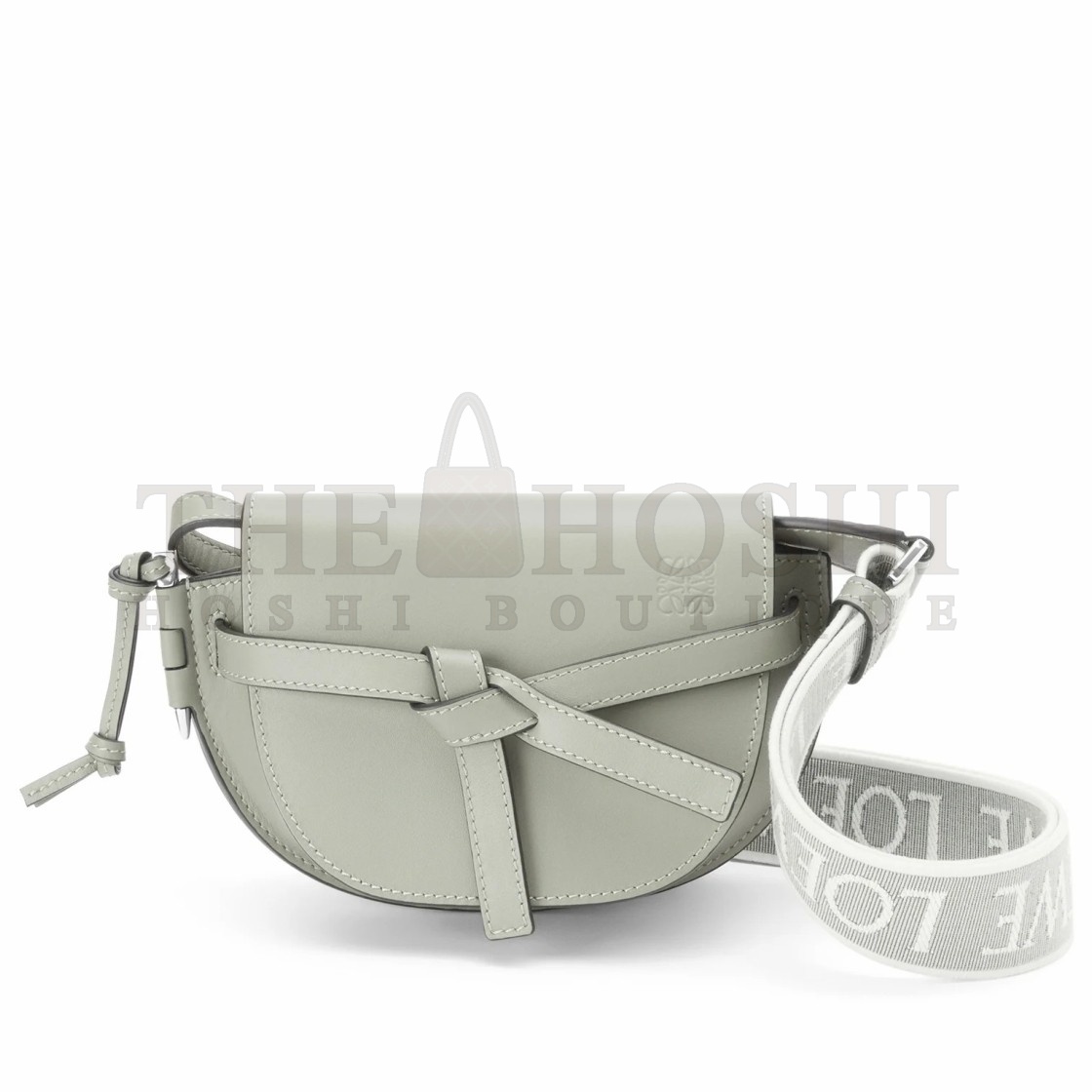 L0ew* Mini Gate Dual Bag In Ash Grey Calfskin Master Quality