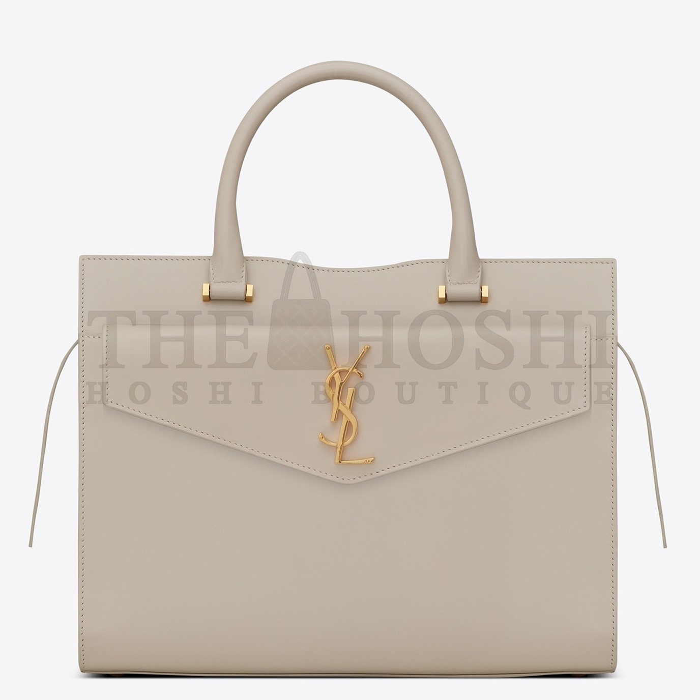Sa1nt Lau*nt Medium Uptown Tote In Blanc Smooth Leather Master Quality