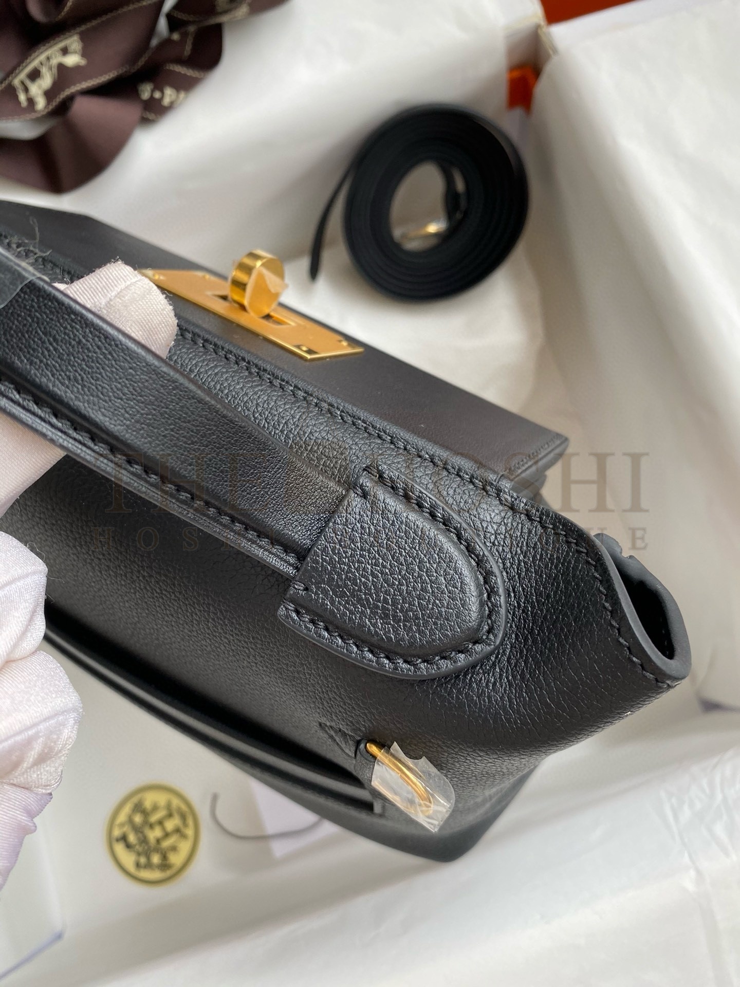 H**me5 24/24 Mini 21 Handmade Bag in Black Evercolor Leather Master Quality