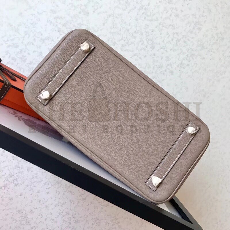 H**me5 Grey Birkin 30cm Clemence Handmade Bag Master Quality