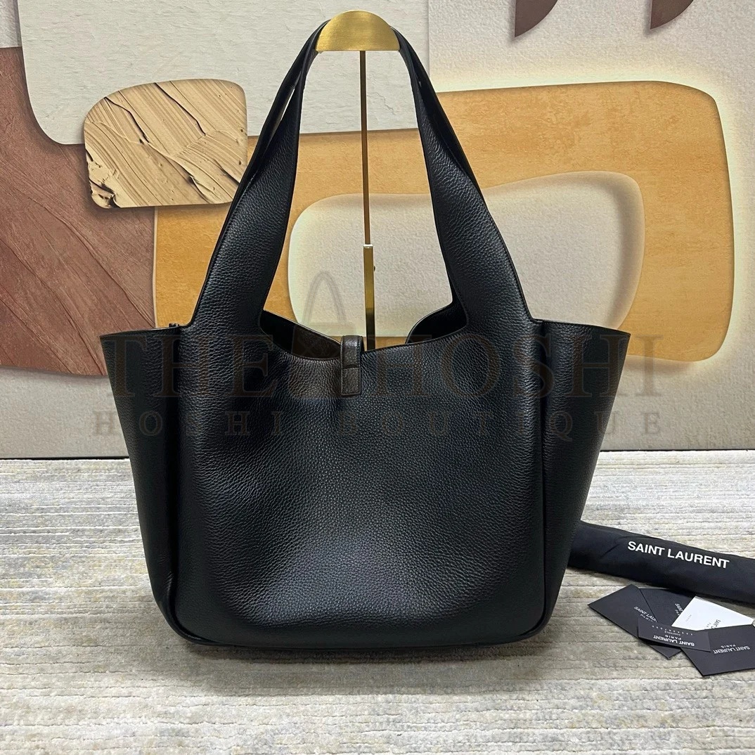 Sa1nt Lau*nt Bea Tote Bag in Black Grained Leather Master Quality