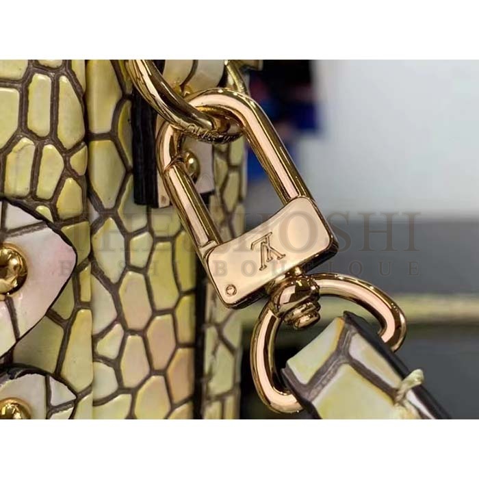 L0vis Vvtt0n LV Women Petite Malle Handbag Royal Garden Soft Shine Alligator Leather Master Quality