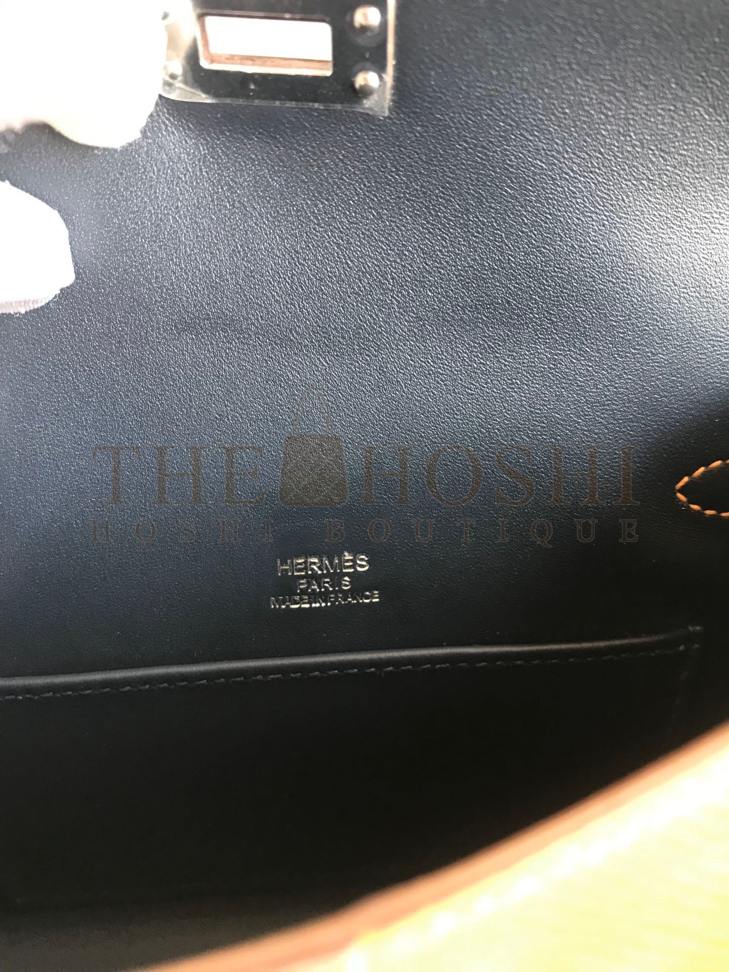 H**me5 Kelly Mini II Sellier Tri-color Bag In Taupe/Sesame/Blue Nuit Epsom Calfskin Master Quality