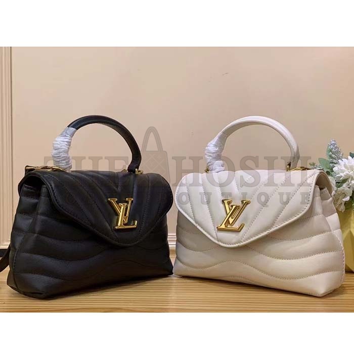 L0vis Vvtt0n LV Women Hold Me Top-Handle Bag Beige Smooth Cowhide Leather Master Quality