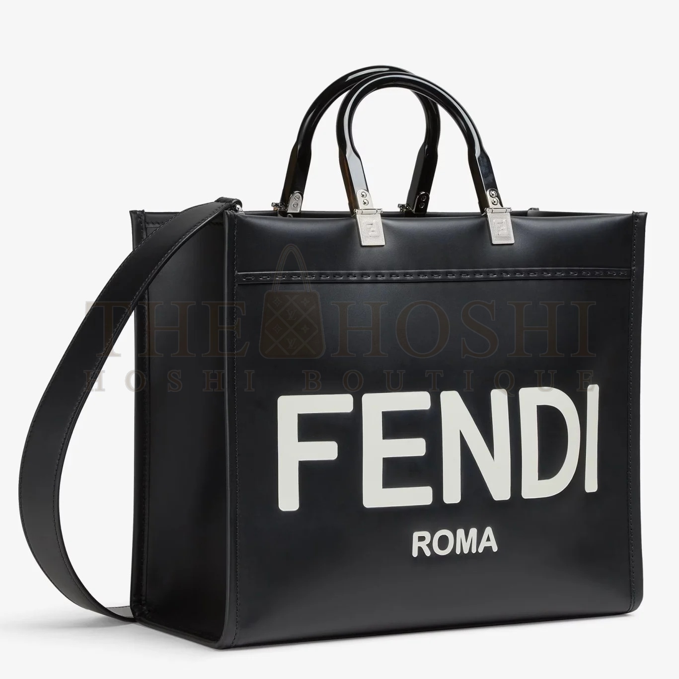 F**di Sunshine Medium Tote Bag In Noir Calfskin Master Quality