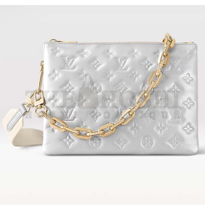 L0vis Vvtt0n LV Women Coussin PM Handbag Silver Lambskin Cowhide Lining Master Quality