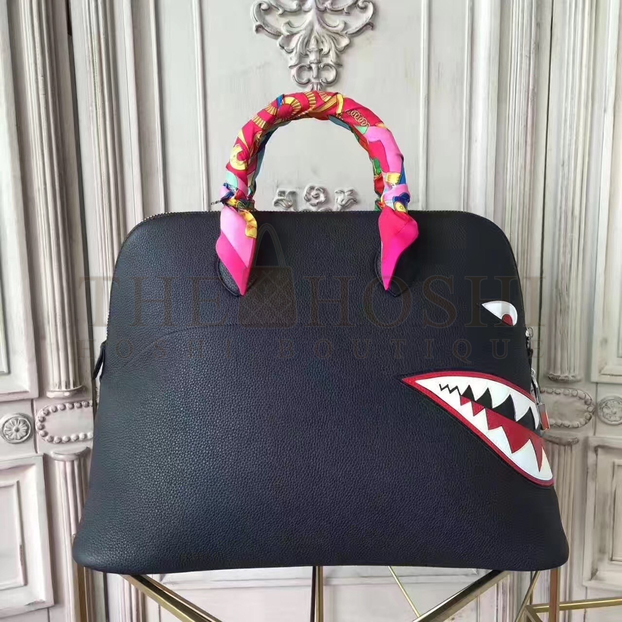 H**me5 Shark Bolide 45cm Bag In Black Calfskin Master Quality