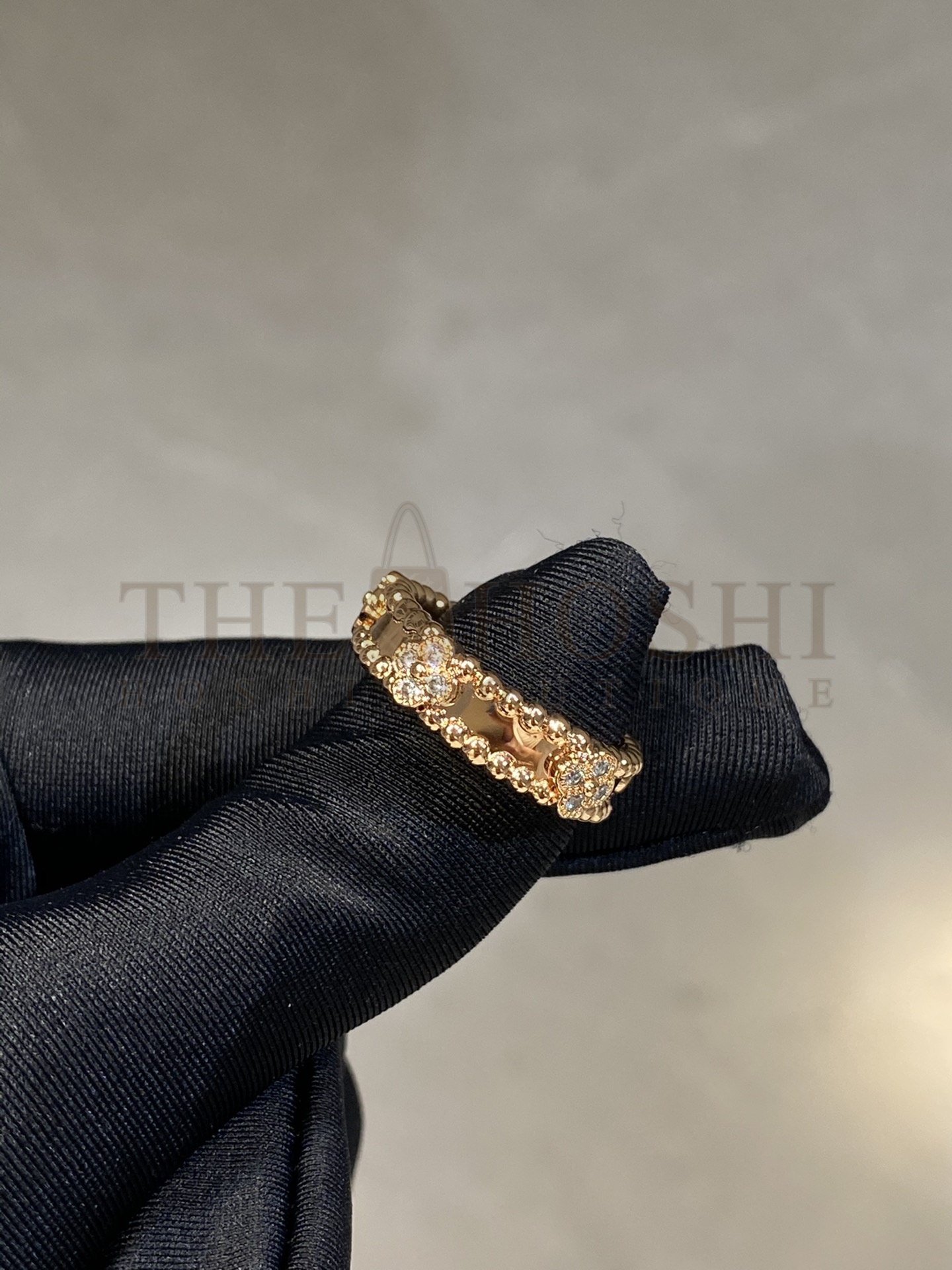 V*n Cl**f Perlée Ring Replica, Rose Gold & White Gold Master Quality