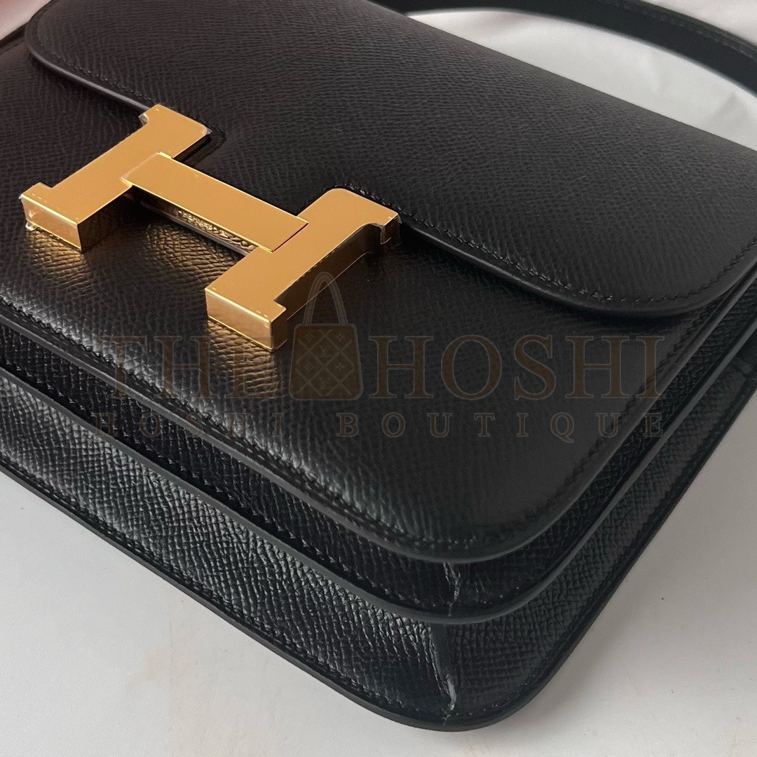 H**me5 Constance 1-18 Mirror Bag In Black Epsom Calfskin Master Quality