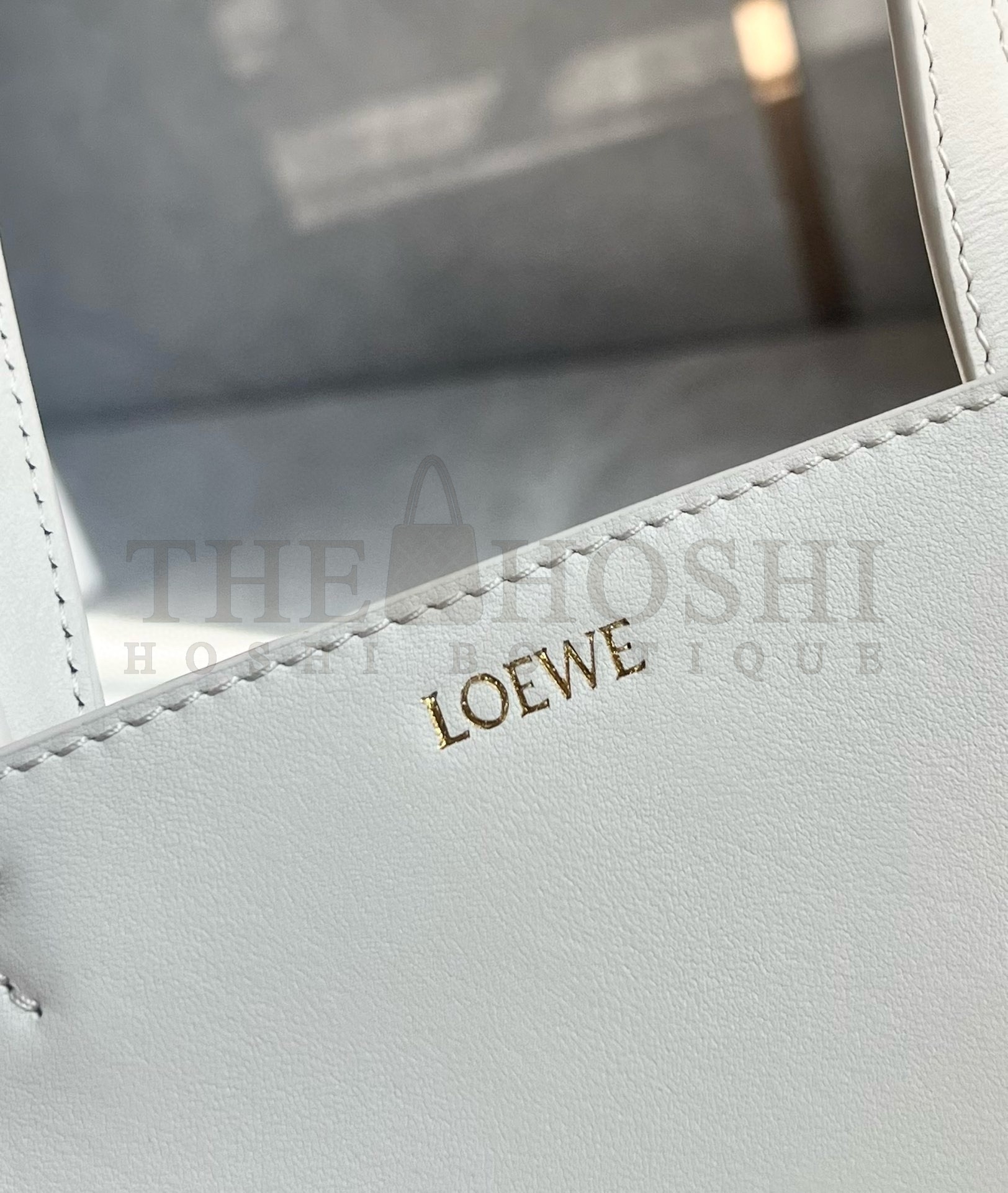L0ew* Mini Puzzle Fold Tote Bag in White/Beige Calfskin Master Quality