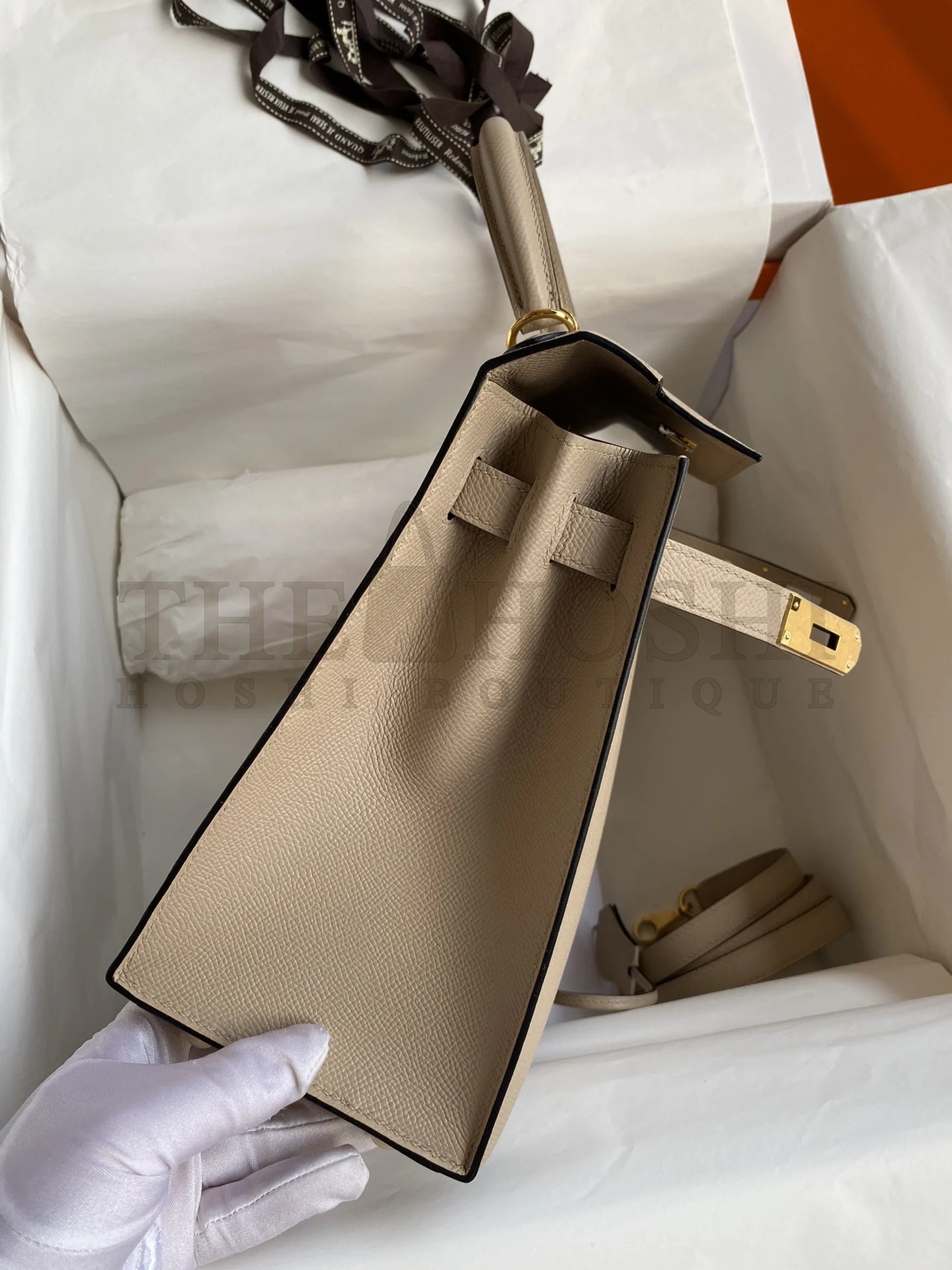 H**me5 Kelly Sellier 28 Handmade Bag In Trench Epsom Calfskin Master Quality