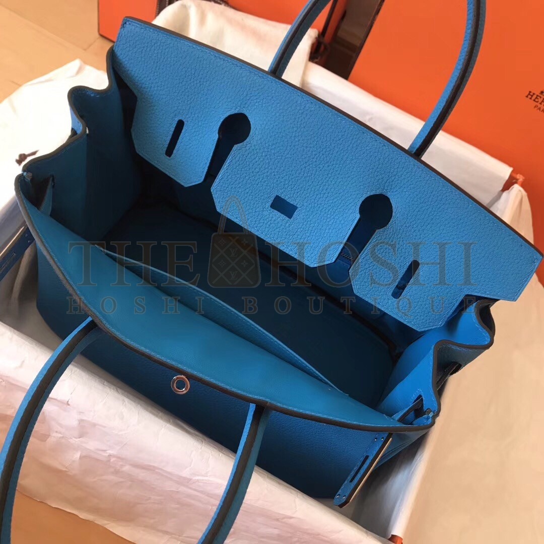 H**me5 Blue Zanzibar Birkin 30cm Clemence Handmade Bag Master Quality