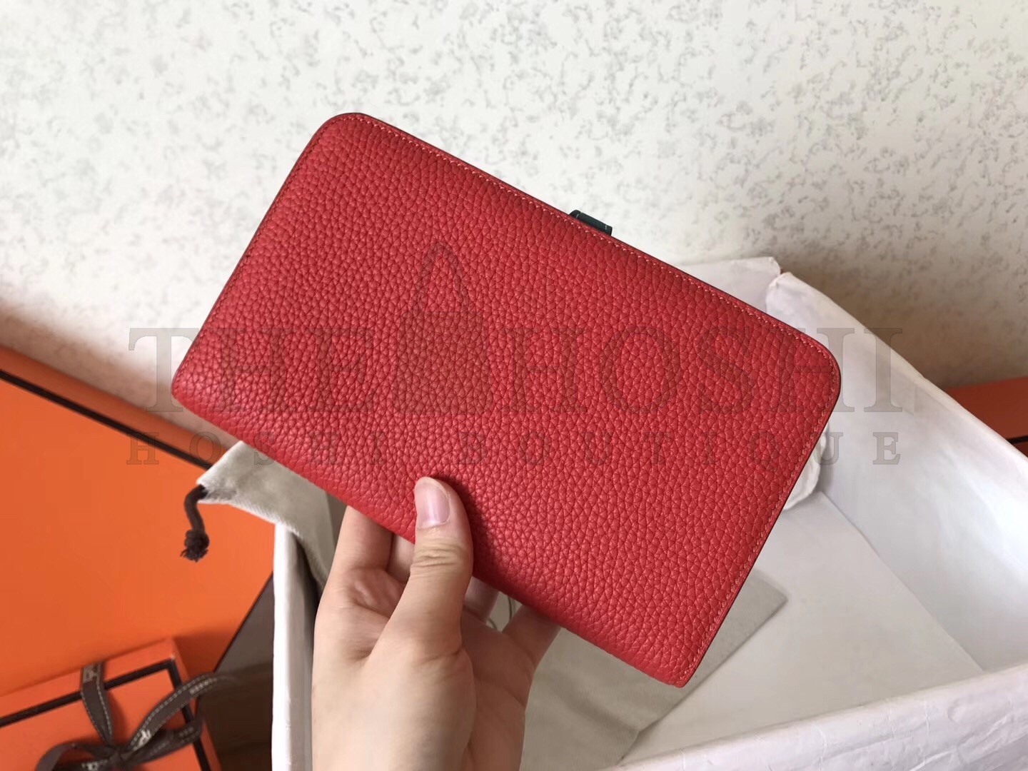 H**me5 Bicolor Dogon Duo Wallet In Red/Jean Leather Master Quality