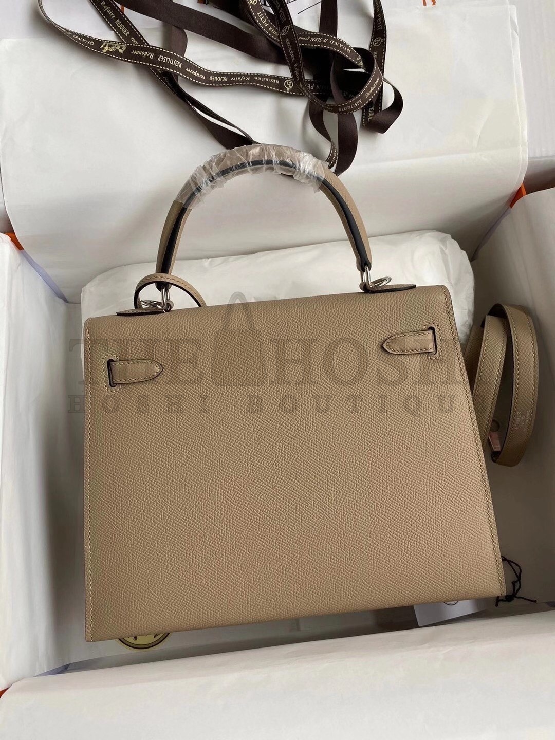 H**me5 Kelly Sellier 25 Handmade Bag In Trench Epsom Calfskin Master Quality