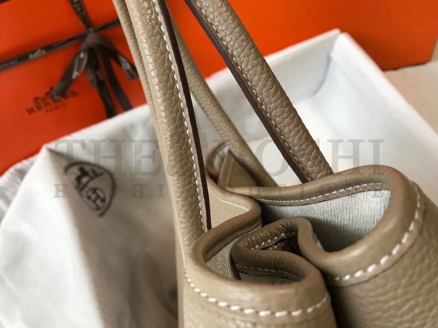 H**me5 Garden Party 30 Bag In Grey Clemence Leather Master Quality