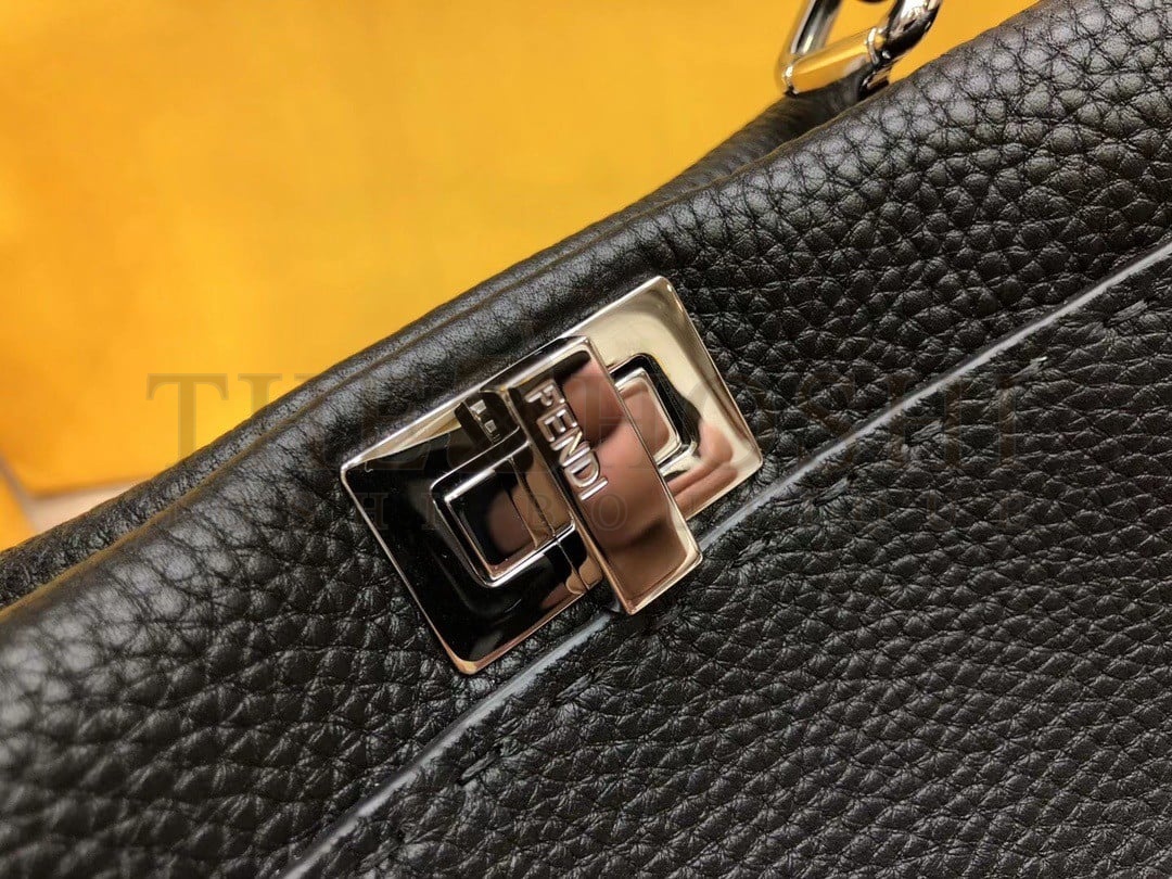 F**di Peekaboo Mini Selleria Bag In Black Romano Leather Master Quality