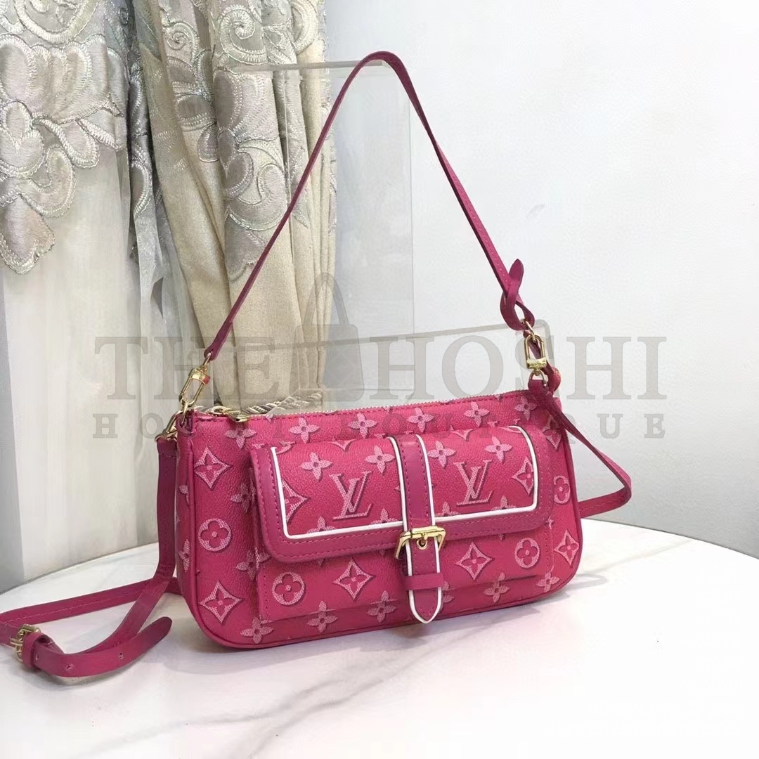 L0vis Vvtt0n LV Women Maxi Multi Pochette Accessoires Handbag Fuchsia Pink Monogram Coated Canvas Master Quality