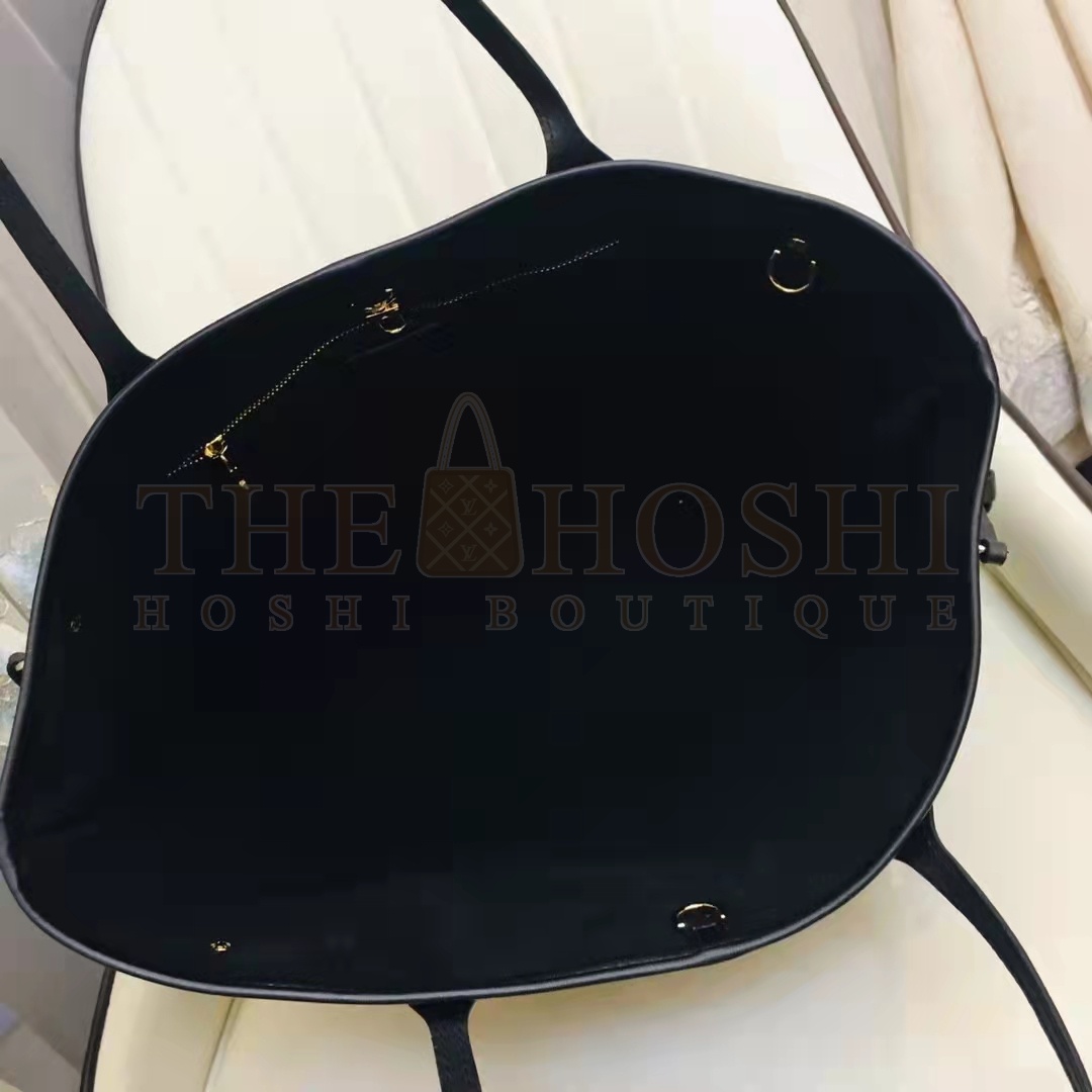 L0vis Vvtt0n LV Women Neverfull MM Tote Black Pink Grained Cowhide Leather Master Quality