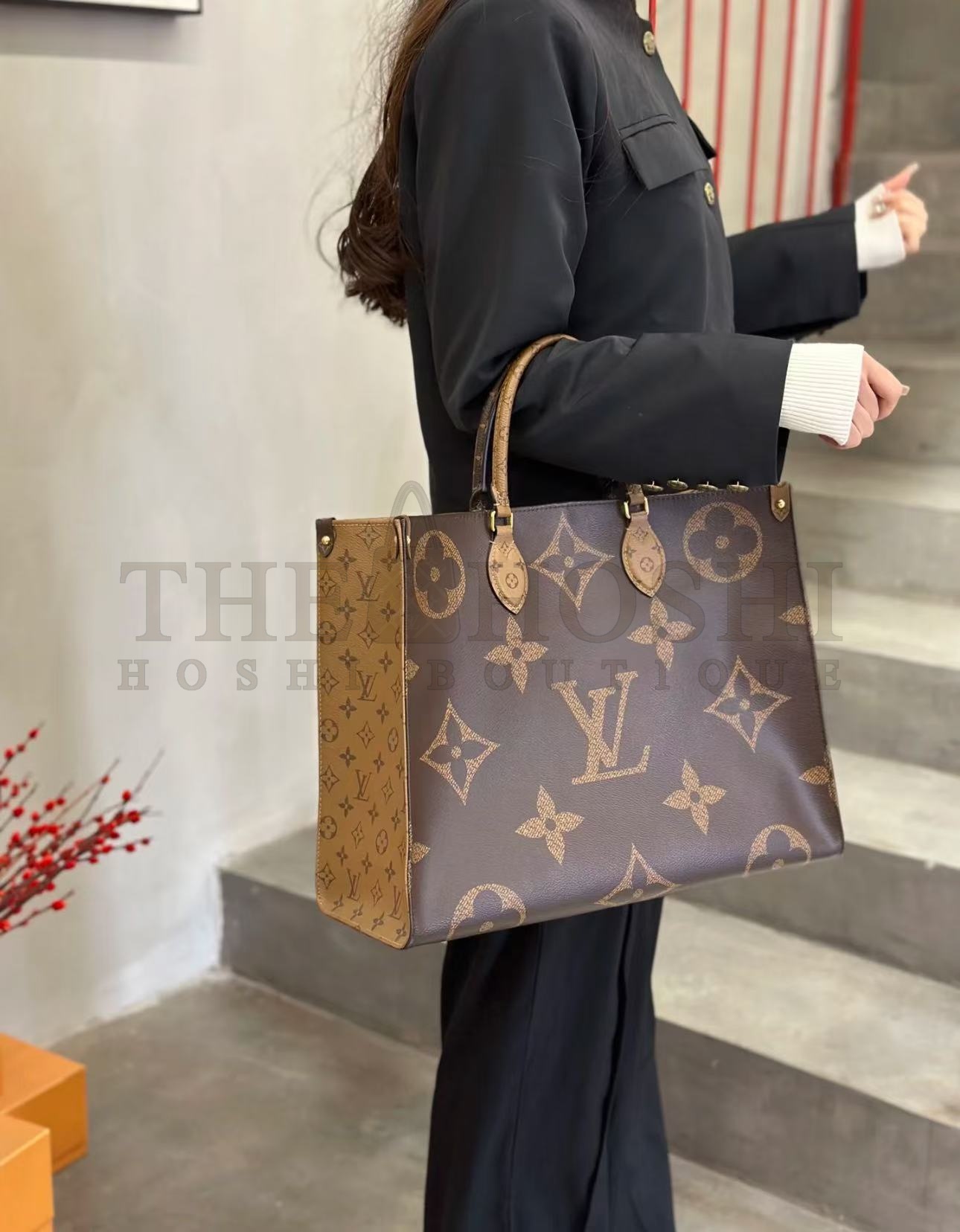 L0vis Vvtt0n Onthego Women  LV  Tote Bag in Monogram Giant Canvas-Brown Master Quality