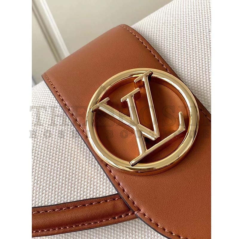 L0vis Vvtt0n LV Women Pont 9 Soft MM Handbag Caramel Brown Canvas Cowhide Master Quality