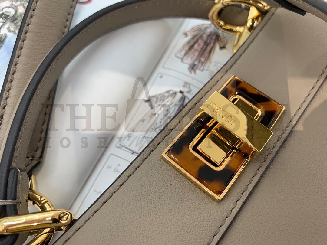 F**di Peekaboo ISeeU Small Bag In Grey Calfskin Master Quality