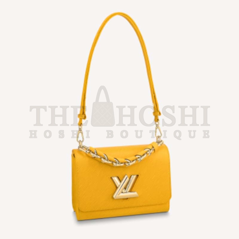 L0vis Vvtt0n LV Women Twist MM Handbag Sunflower Yellow Epi Grained Cowhide Leather Master Quality