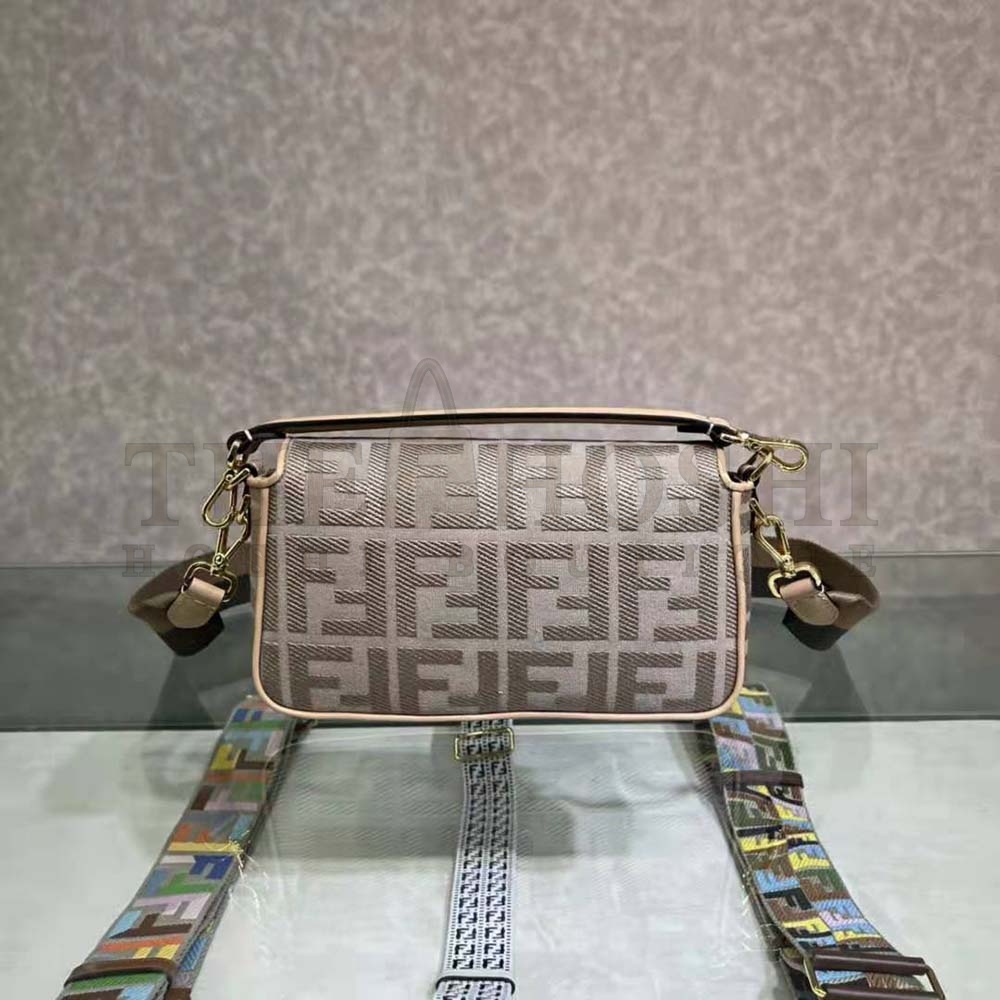 F**di Women Lconic Medium Baguette Gray FF Canvas Bag Master Quality