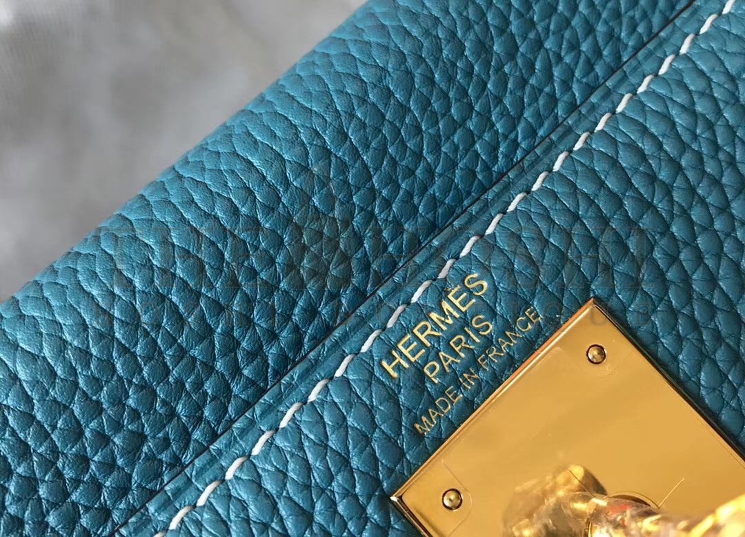 H**me5 Kelly 32cm Retourne Bag in Blue Jean Clemence Leather GHW Master Quality