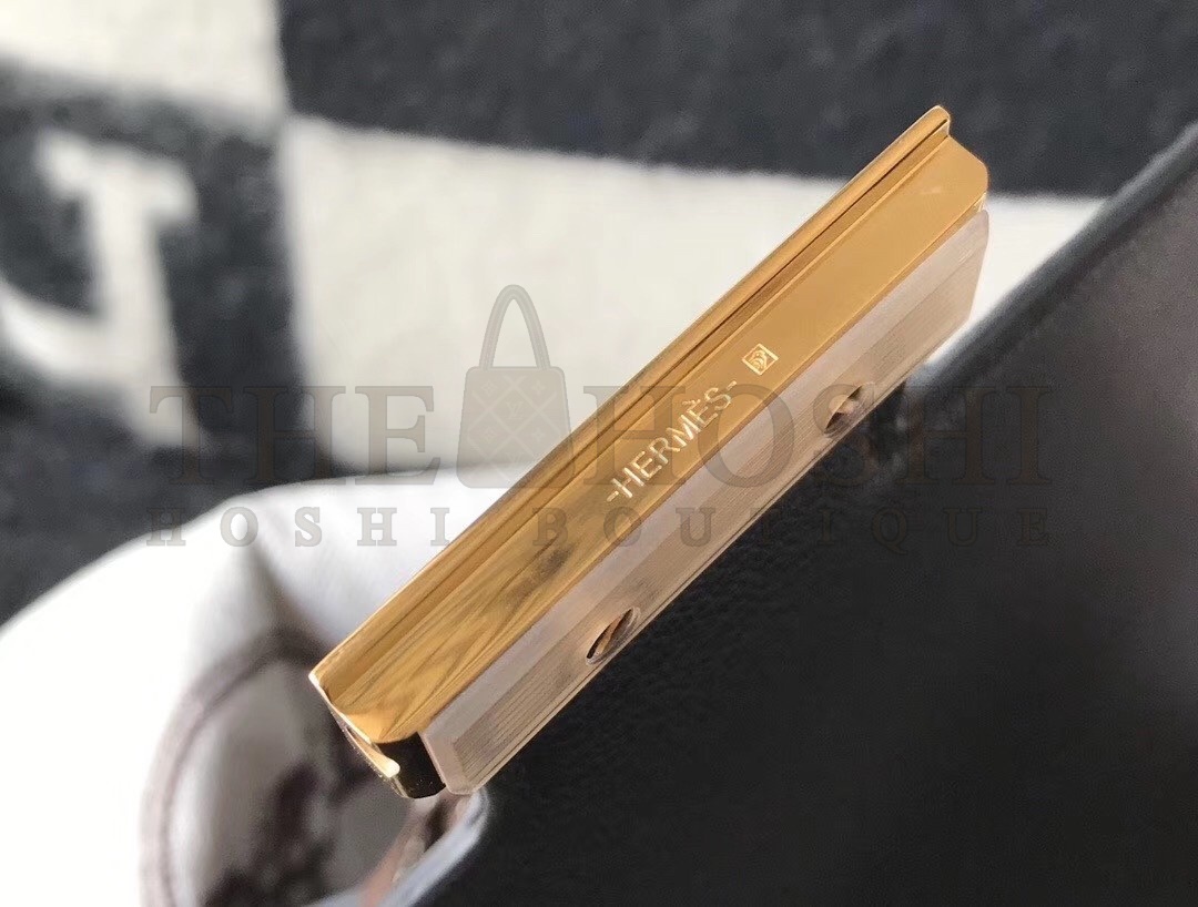 H**me5 Constance 18cm Bag In Black Embossed Crocodile Master Quality