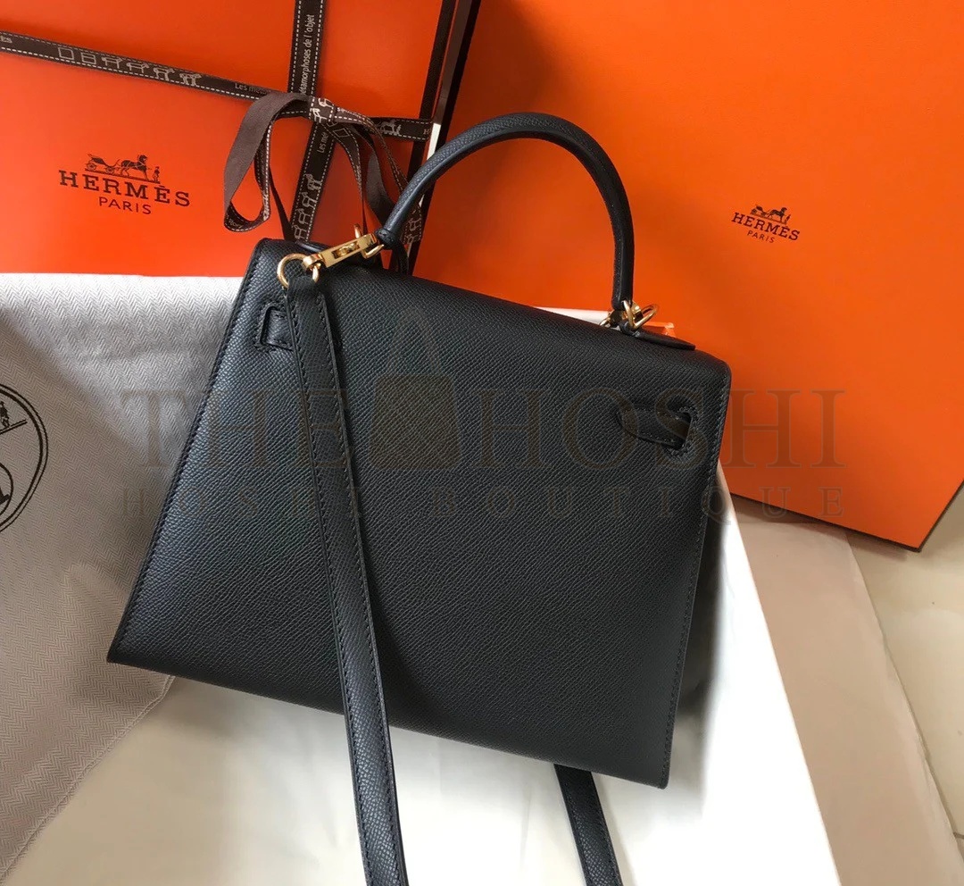 H**me5 Kelly 25cm Sellier Bag in Black Epsom Calfskin GHW Master Quality