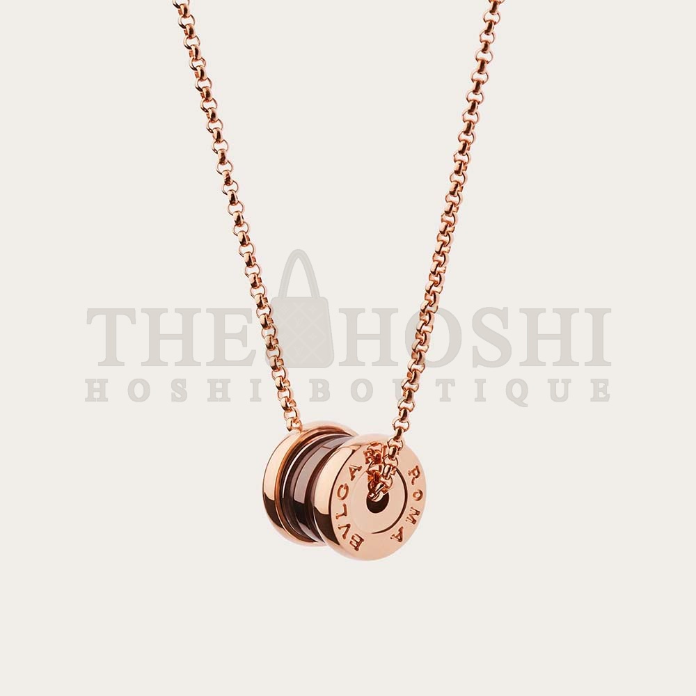 Bv1g*ai Women B.zero1 Necklace with 18 KT Rose Gold Chain and Pendant Master Quality