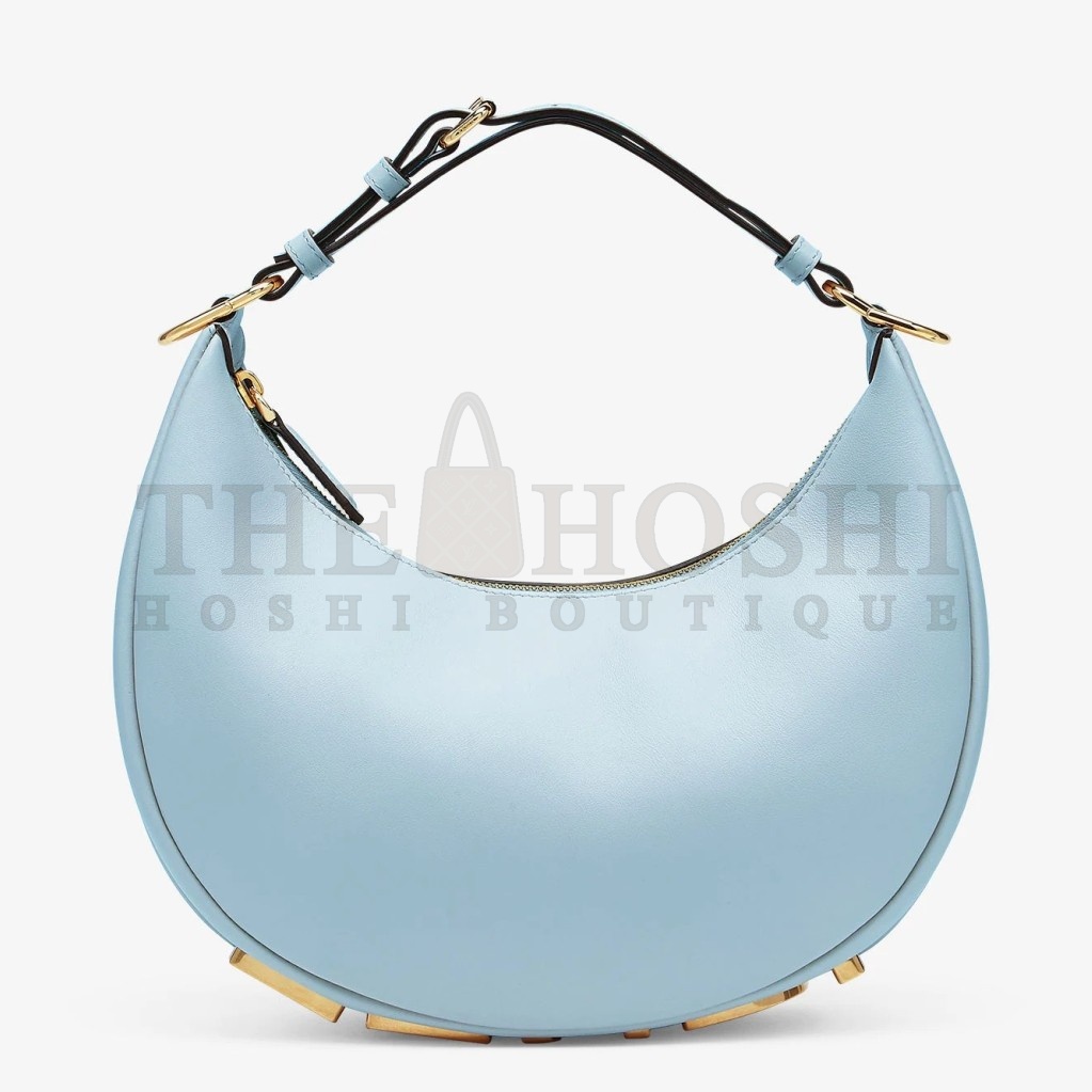 F**di F**digraphy Small Hobo Bag In Light Blue Leather Master Quality