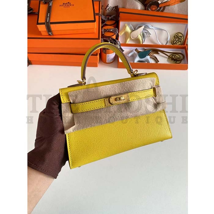 H**me5 Women Mini Kelly 20 Bag Suede Leather Gold Hardware-Gold Master Quality