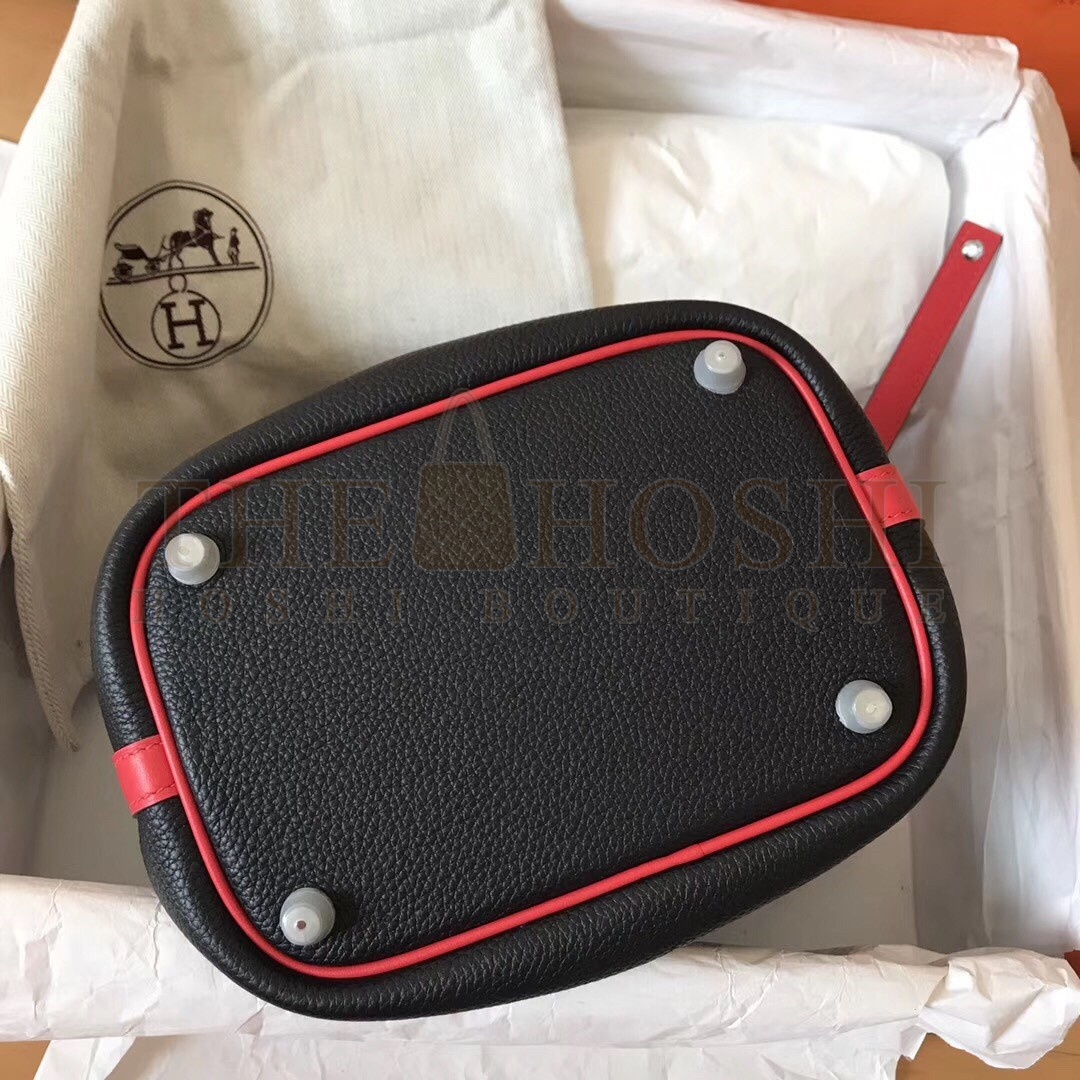 H**me5 Bicolor Picotin Lock MM 22cm Black Bag Master Quality