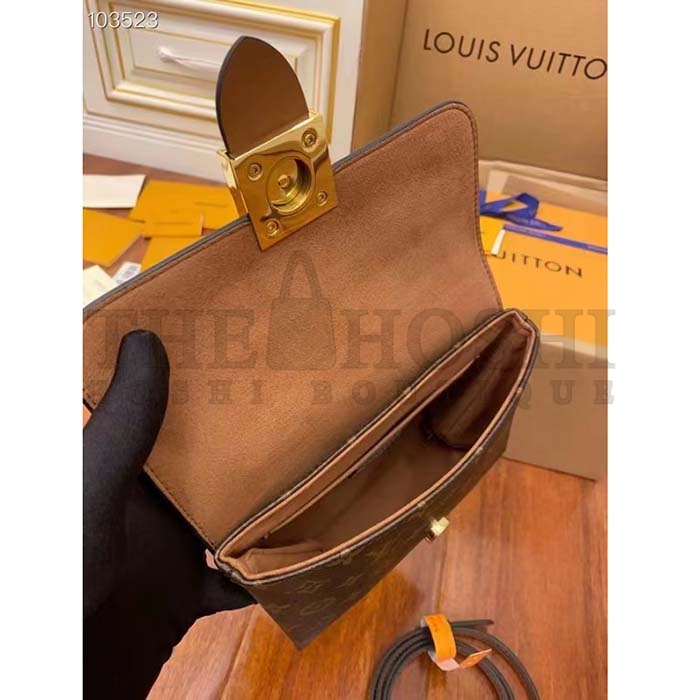 L0vis Vvtt0n LV Women Locky BB Bag Brown Monogram Coated Canvas Smooth Cowhide Master Quality
