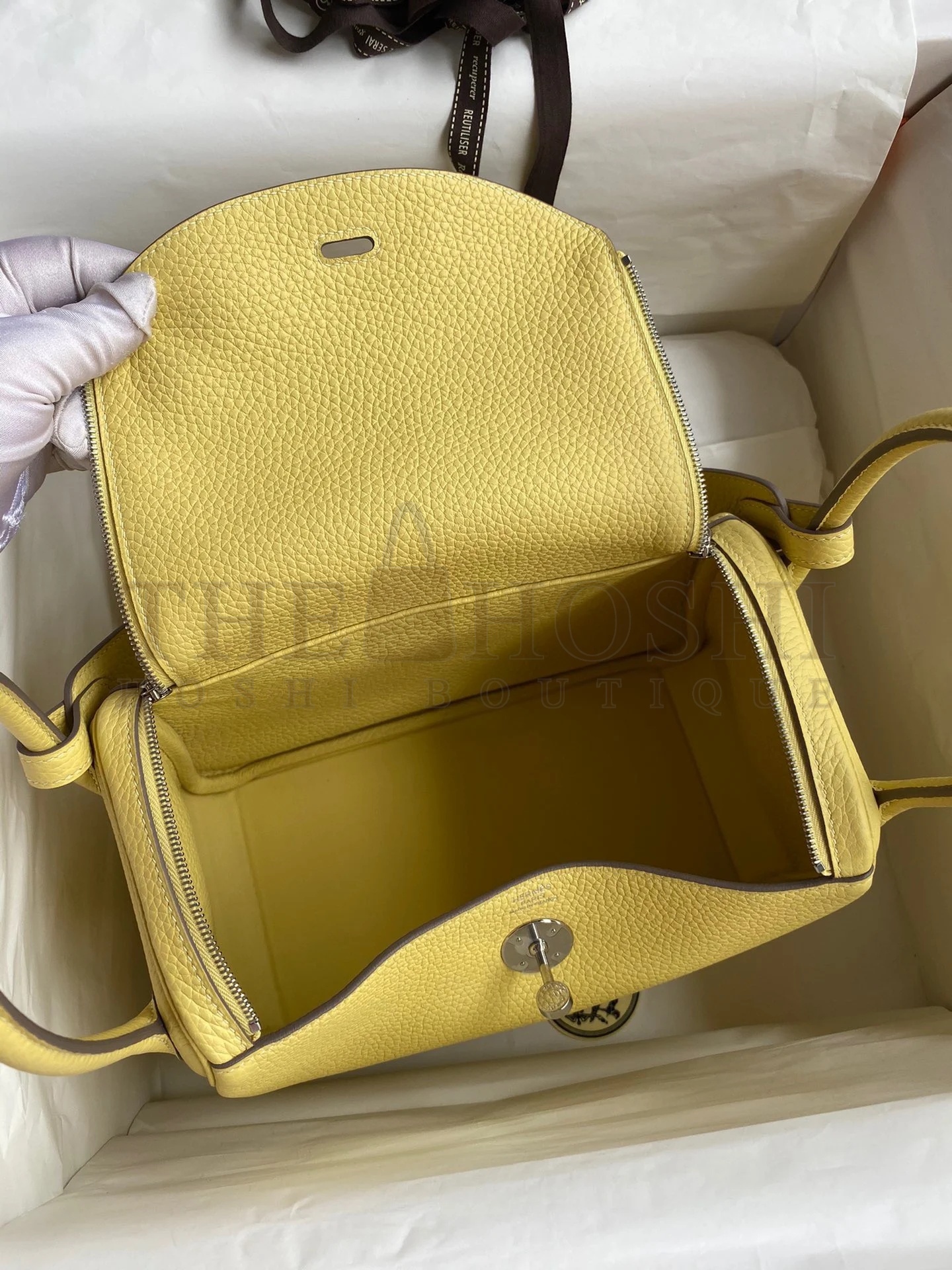 H**me5 Lindy 26 Handmade Bag In Jaune Poussin Clemence Leather Master Quality