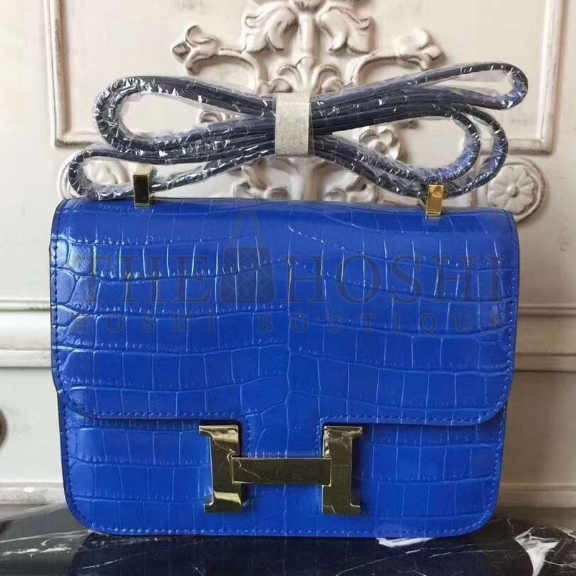 H**me5 Blue Constance MM 24cm Crocodile Bag Master Quality