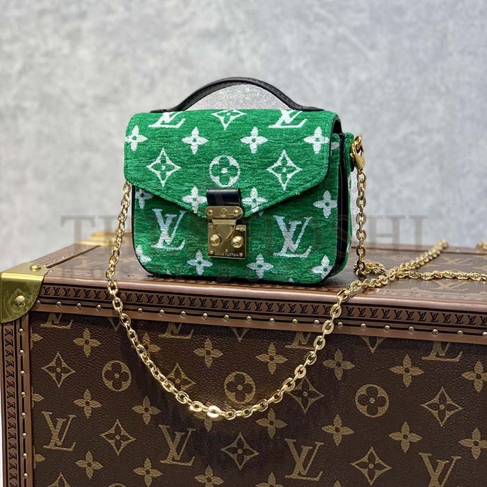 L0vis Vvtt0n LV Women Micro Metis Bag Green Monogram Jacquard Velvet Master Quality