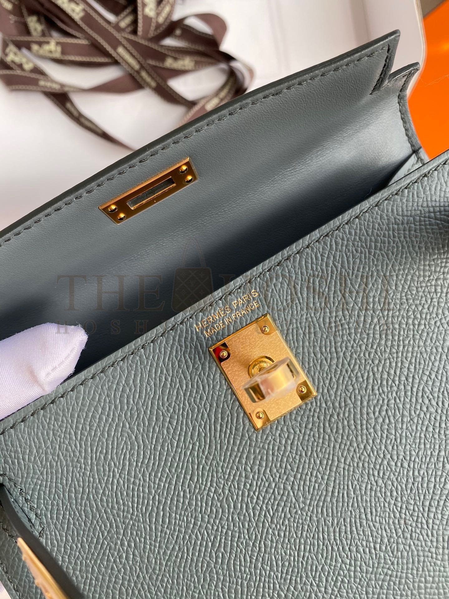 H**me5 Kelly Mini II Sellier Handmade Bag In Vert Amande Epsom Calfskin Master Quality