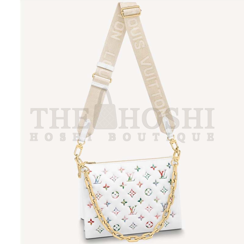 L0vis Vvtt0n LV Women Coussin PM Handbag White Lambskin Leather Zip Closure Master Quality