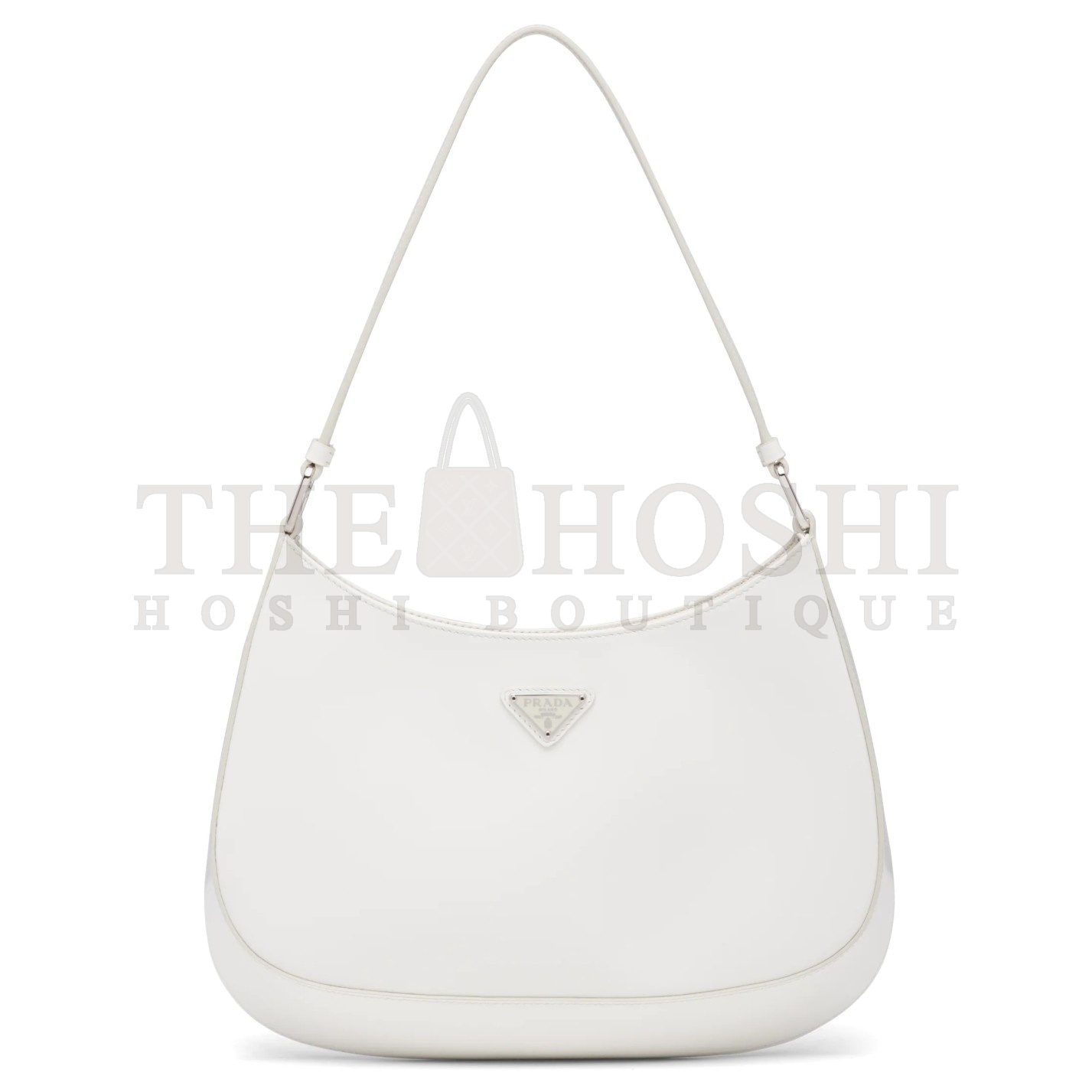 Pra*a Cleo Small Shoulder Bag In White Brushed Leather Master Quality